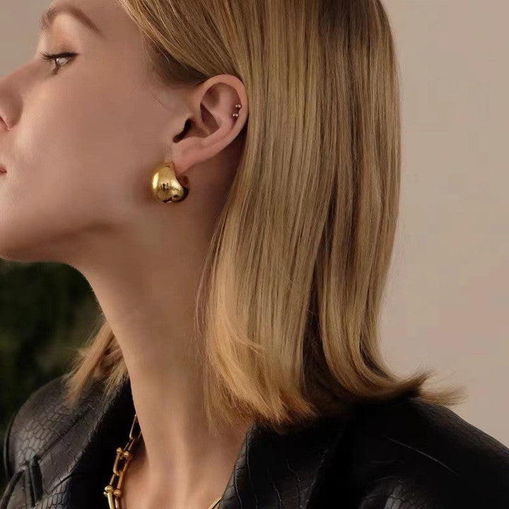 Valantomode | Plated Volumetric Dome Earrings for Women