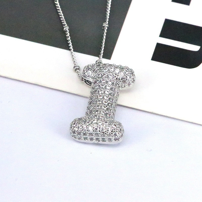 Valantomode | Gold Plated Bubble Initial Necklace for Women