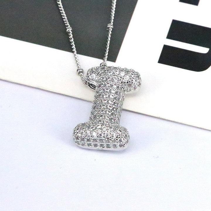 Valantomode | Gold Plated Bubble Initial Necklace for Women