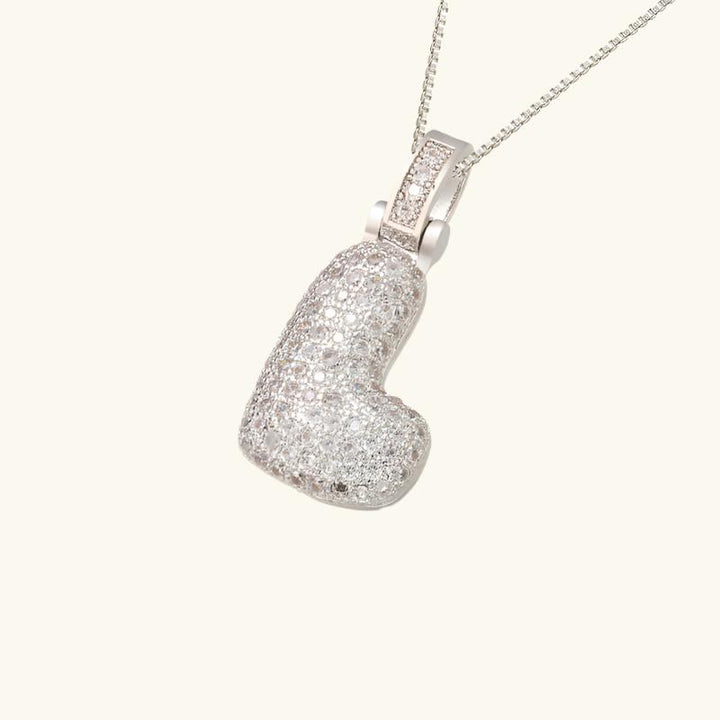 Valantomode | Plated Letter Luxe Necklace with Alphanumeric Architecture and Refractive Assets