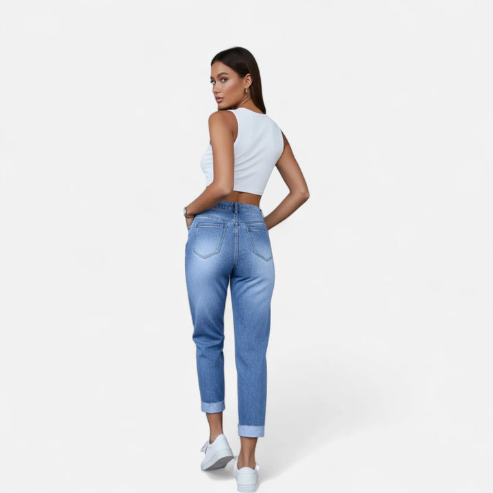 Valantomode | Women’s Stretch Denim Regular-Fit Jeans