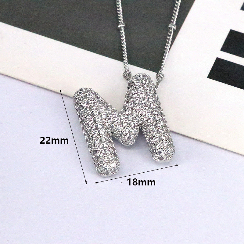 Valantomode | Gold Plated Bubble Initial Necklace for Women