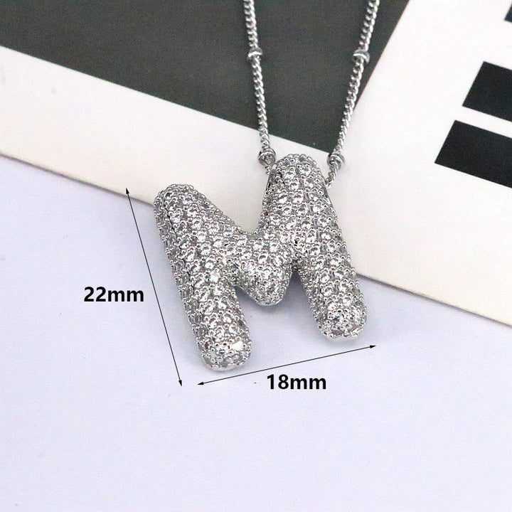 Valantomode | Gold Plated Bubble Initial Necklace for Women
