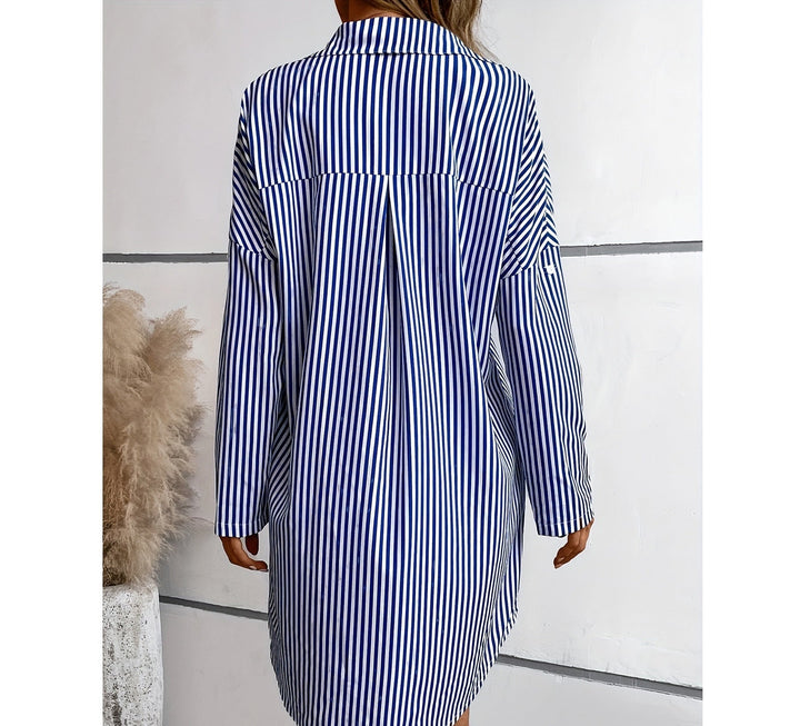 Valantomode | Stylish Striped Dress with Practical Pockets for Women
