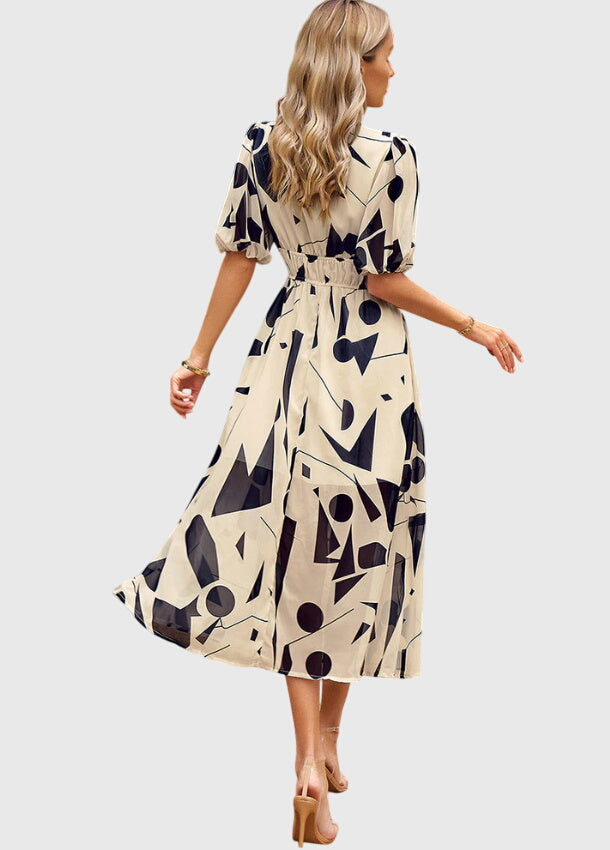 Valantomode | Beautiful Floral Midi Dress for Any Casual Gathering