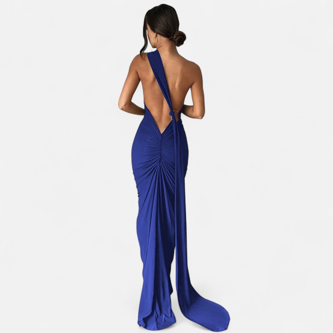 Valantomode  | Women’s Backless Scarf-Tie Evening Dress