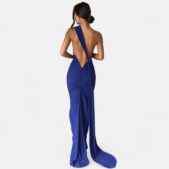 Valantomode  | Women’s Backless Scarf-Tie Evening Dress
