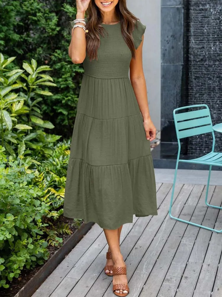 Valantomode | Stylish Summer Dress with Ruffles and Handy Pockets