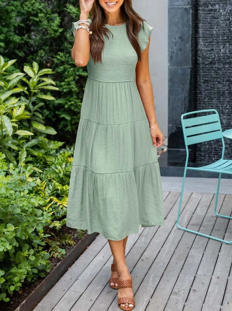 Valantomode | Stylish Summer Dress with Ruffles and Handy Pockets
