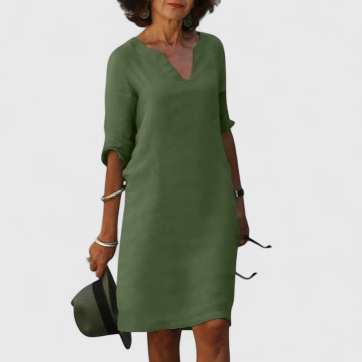 Valantomode | Stylish V-Neck Dress Perfect for Everyday Wear
