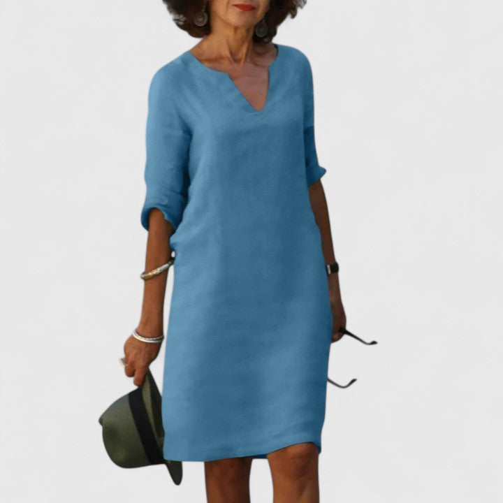 Valantomode | Stylish V-Neck Dress Perfect for Everyday Wear