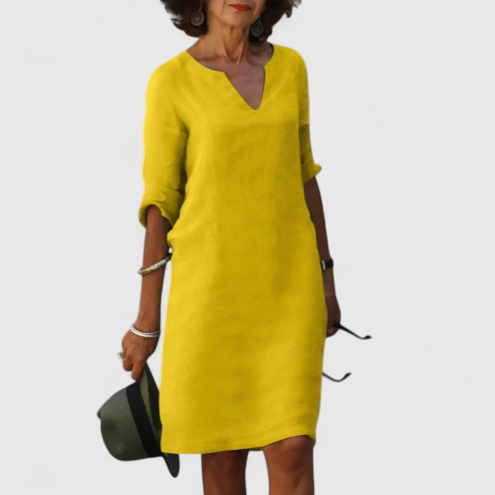 Valantomode | Stylish V-Neck Dress Perfect for Everyday Wear