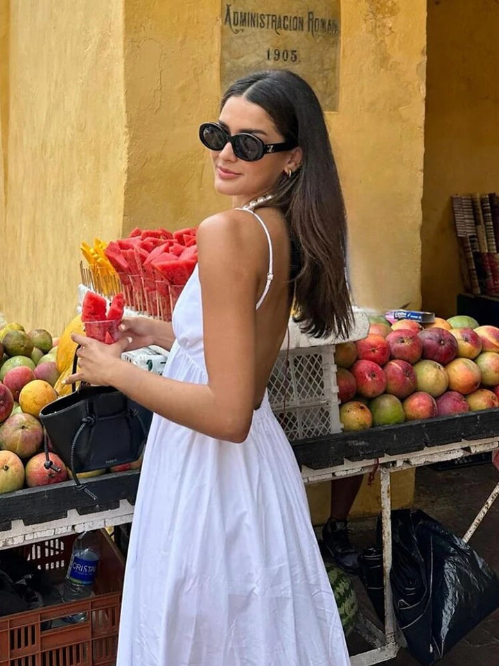 Valantomode | Chic Open Back Maxi Dress for Effortless Elegance