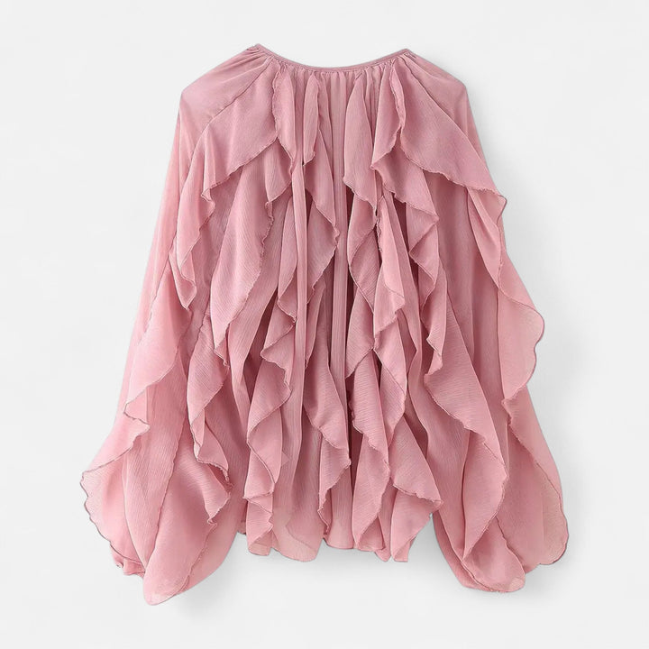 Valantomode | Women’s Sheer Ruffle Blouse
