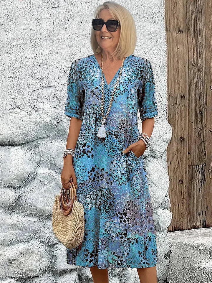 Valantomode | Stylish V-neck Dress for Chic Everyday Wear