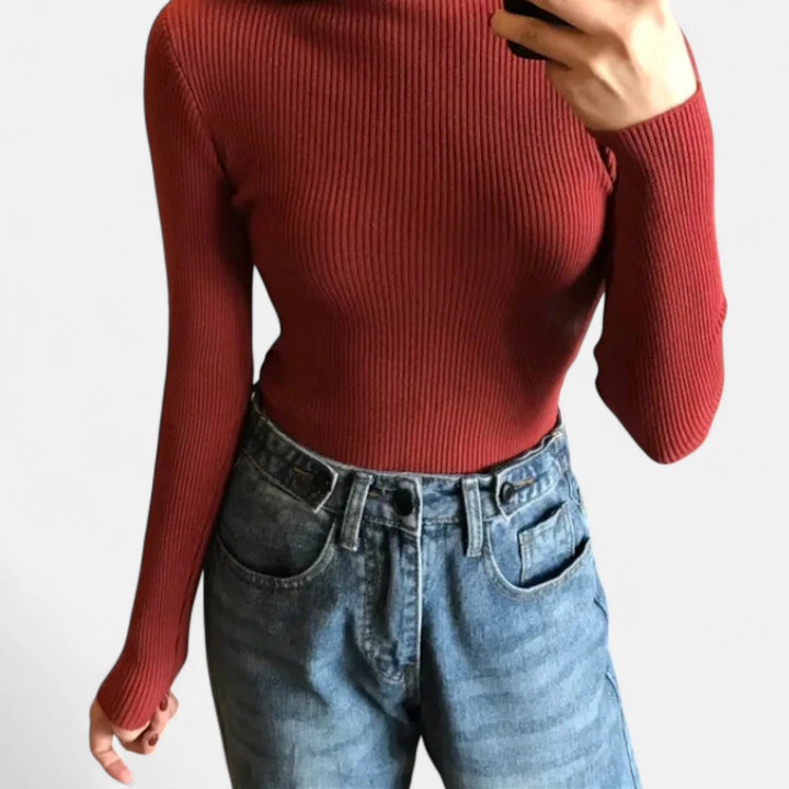Valantomode | Women’s Knitted Ribbed Pullover
