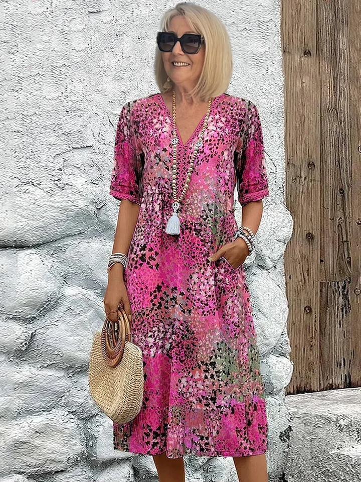 Valantomode | Stylish V-neck Dress for Chic Everyday Wear