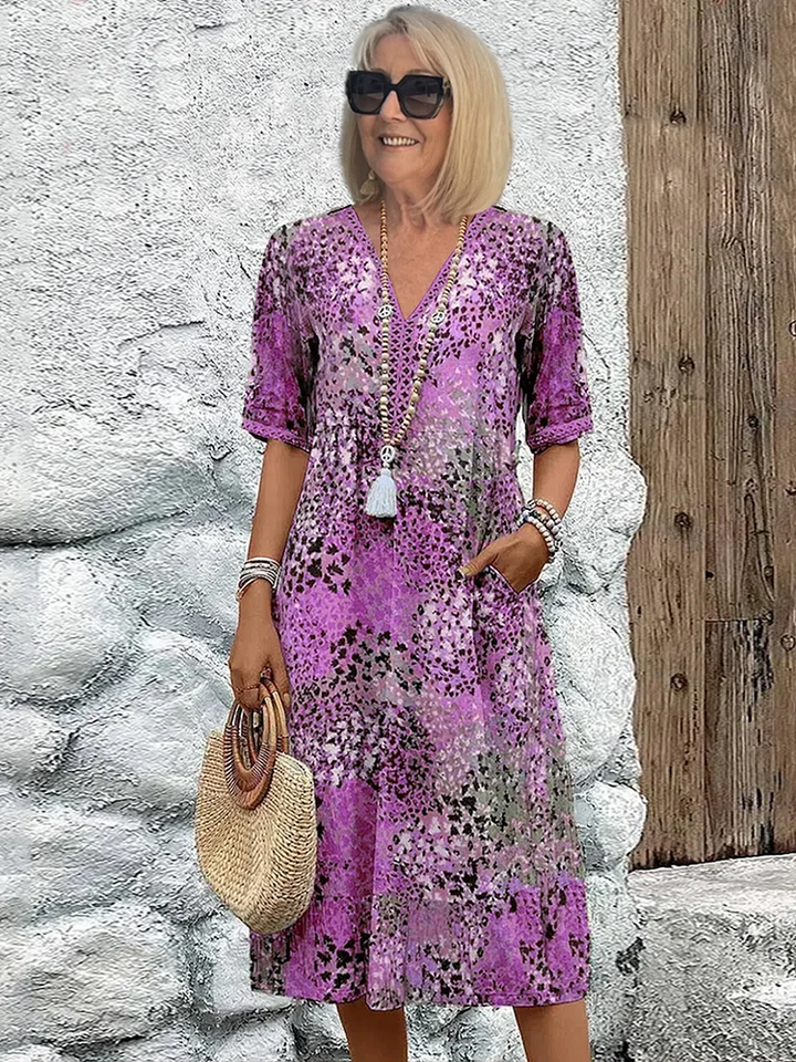 Valantomode | Stylish V-neck Dress for Chic Everyday Wear