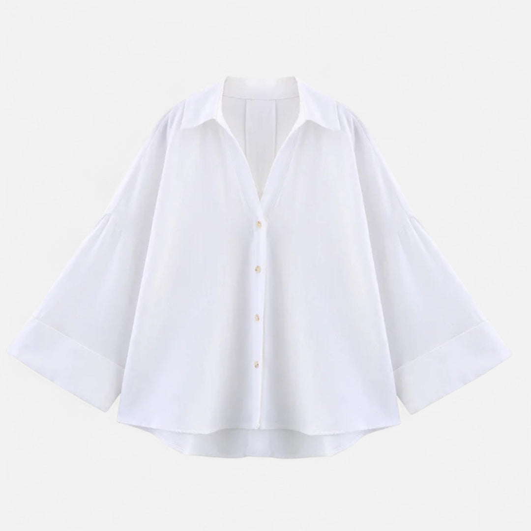 Valantomode | Women’s V-Neck Silk Blouse – Elegant Metropolitan Executive Top