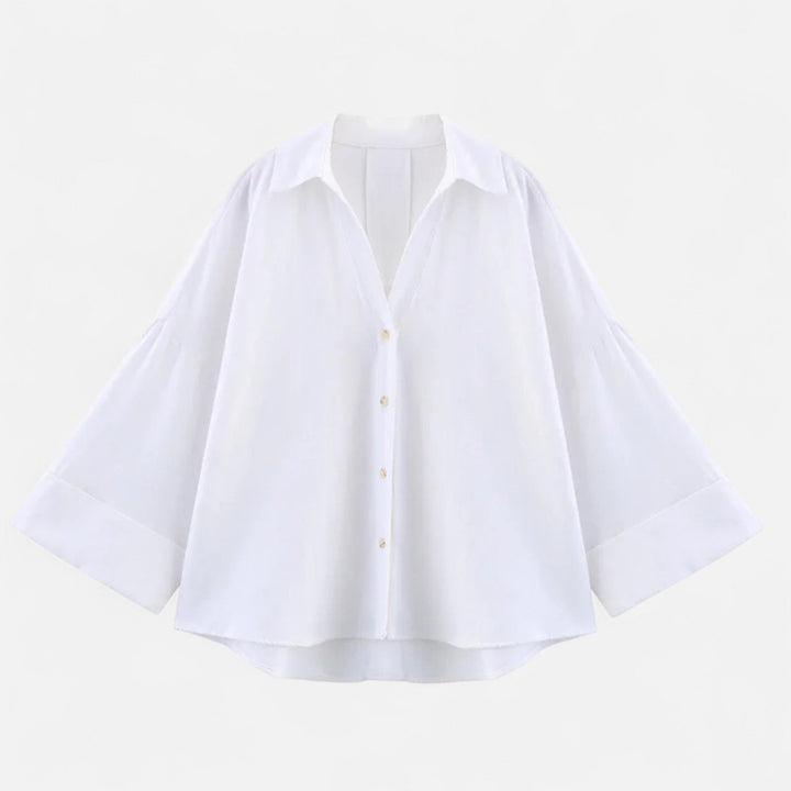 Valantomode | Women’s V-Neck Silk Blouse – Elegant Metropolitan Executive Top
