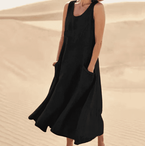 Valantomode | Dress with Pockets - Elegant Style