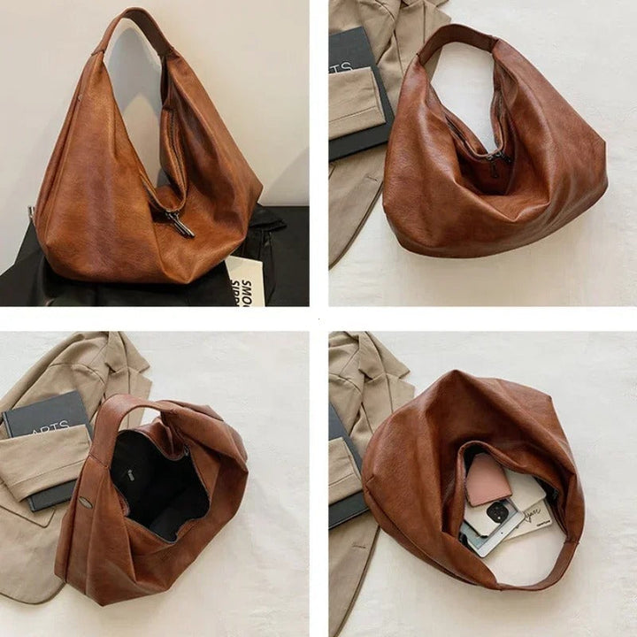 Valantomode | Serene Slouch Executive – Premium Soft Leather Large Hobo & Crossbody Bag