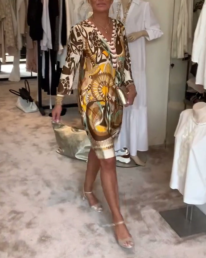 Valantomode | Dress Featuring Sunburst Print