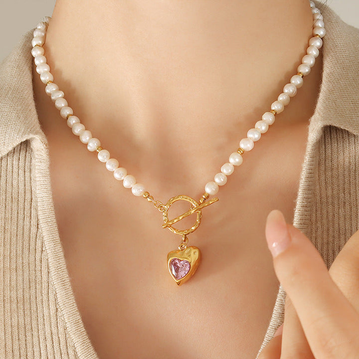 Valantomode | Plated Pearl Pendant Necklace for Women