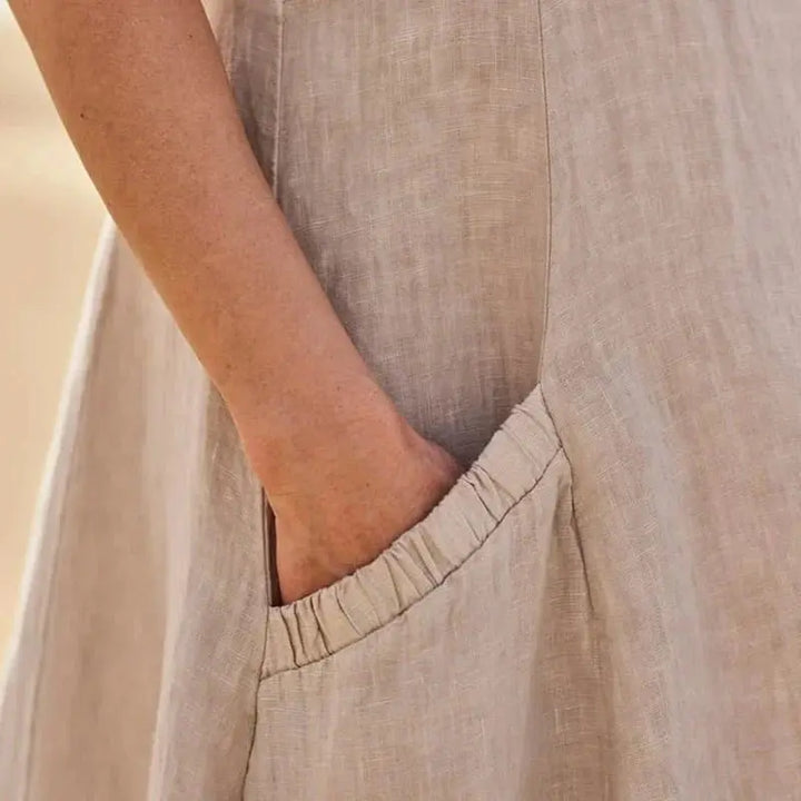 Valantomode | Chic Linen Dress for Effortless Summer Style