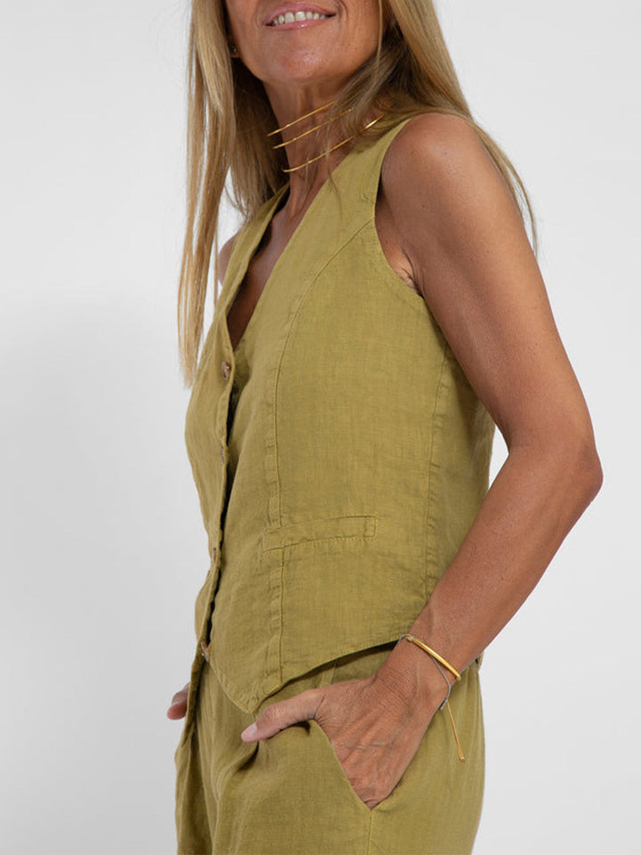 Valantomode | Chic Suit Set with Tailored Vest & Flowy Wide Pants