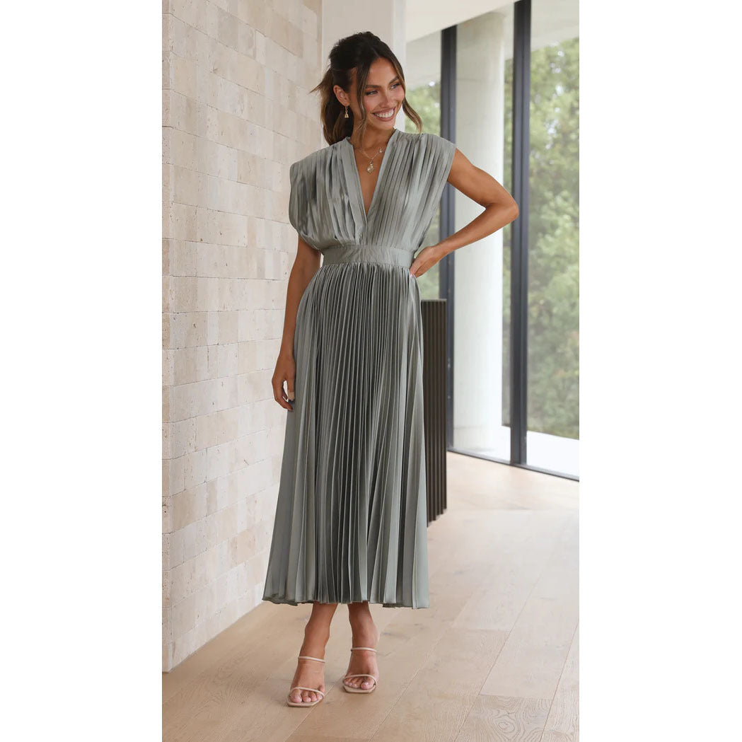 Valantomode | Elegant Pleated Skirt Dress for Effortless Style