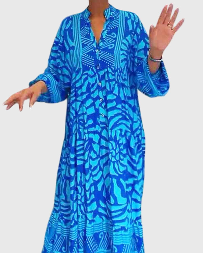 Valantomode | Chic Maxi Dress with Beautiful Print for Any Occasion
