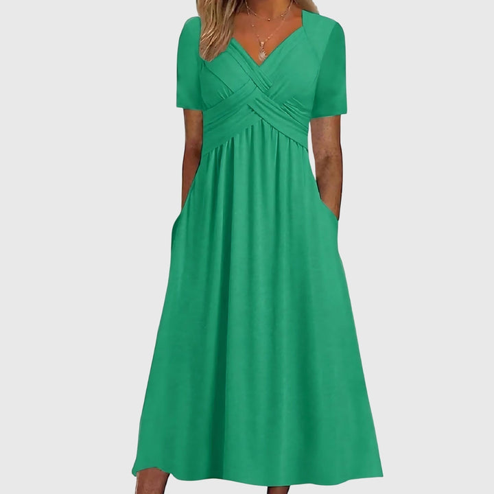 Valantomode | Stylish Midi Dress with Tummy Control for Effortless Elegance