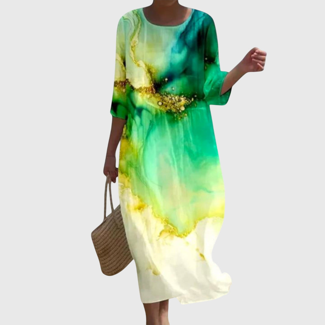 Valantomode | Trendy Floral Maxi Dress Perfect for Beach Days