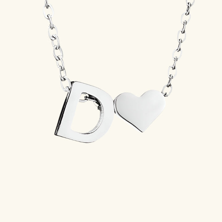 Valantomode | Plated Initial and Heart Charm Necklace for Women