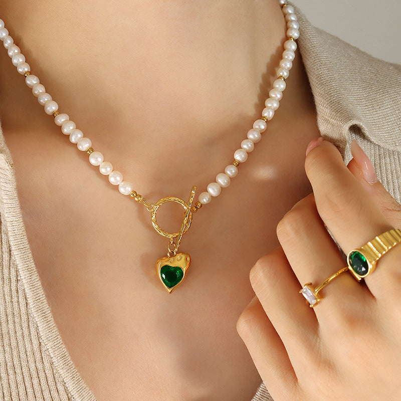 Valantomode | Plated Pearl Pendant Necklace for Women