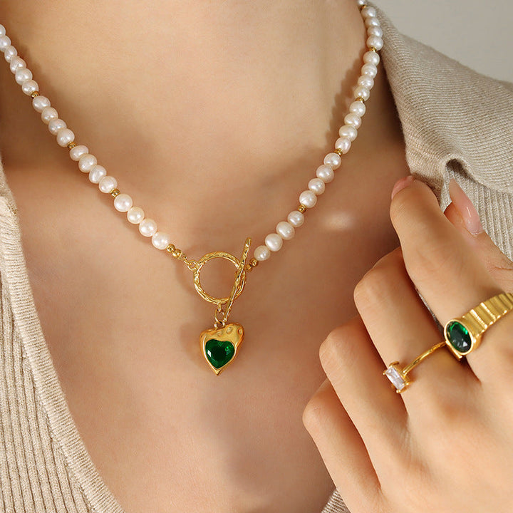 Valantomode | Plated Pearl Pendant Necklace for Women