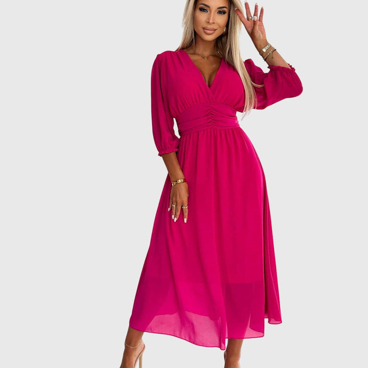 Valantomode | Effortless Silky Chiffon Dress for Every Stylish Occasion