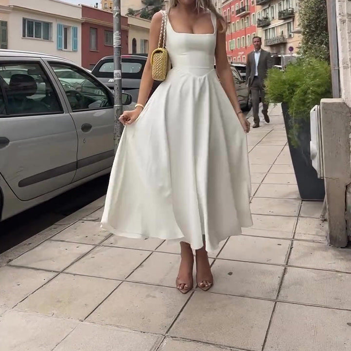Valantomode | Chic Strappy Dress with Square Neckline for Everyday Wear