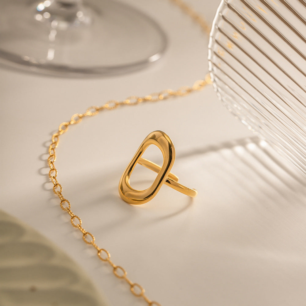 Valantomode | Lightweight Plated Negative-Space Open-Ended Ring for Women