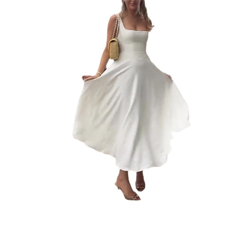 Valantomode | Chic Strappy Dress with Square Neckline for Everyday Wear
