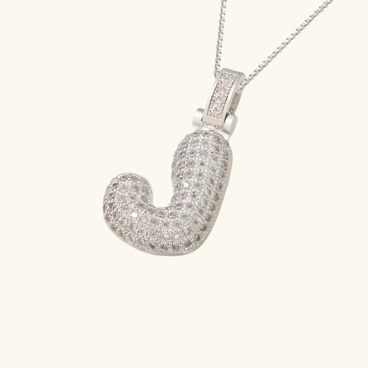 Valantomode | Plated Letter Luxe Necklace with Alphanumeric Architecture and Refractive Assets