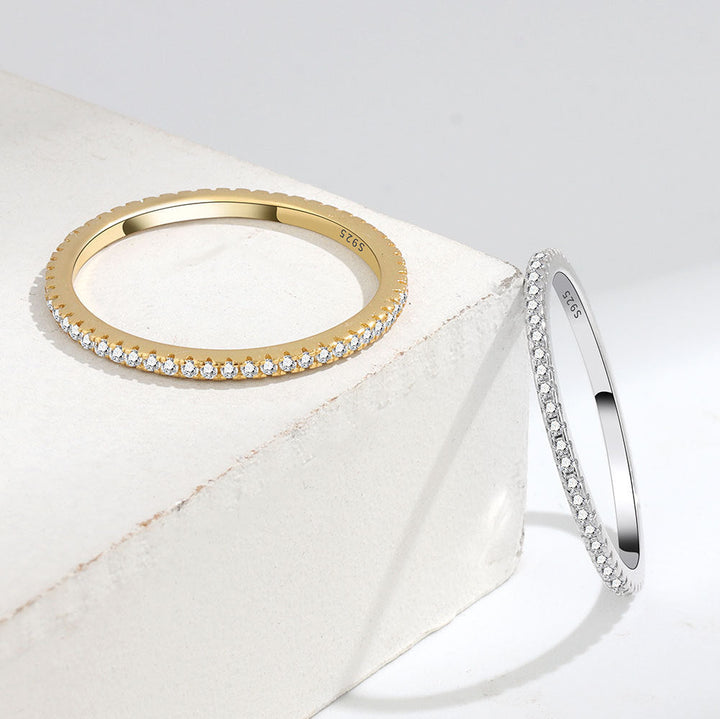 Valantomode | Gold Plated Slim CZ Ring for Women