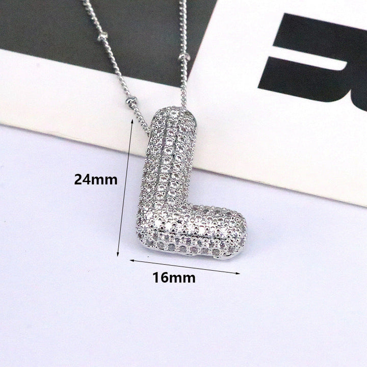 Valantomode | Gold Plated Bubble Initial Necklace for Women