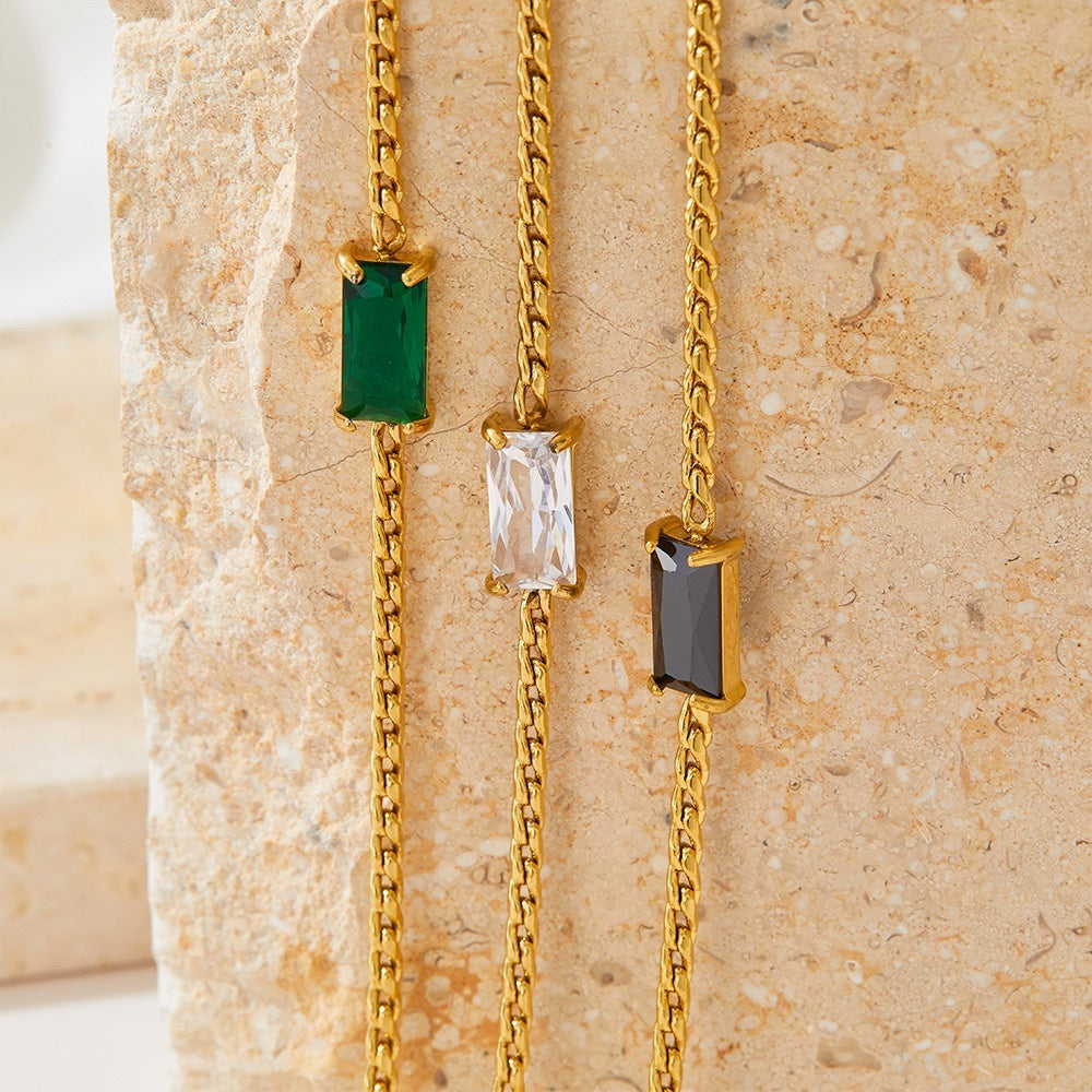 Valantomode | Gold Plated Gemstone Bracelet for Women