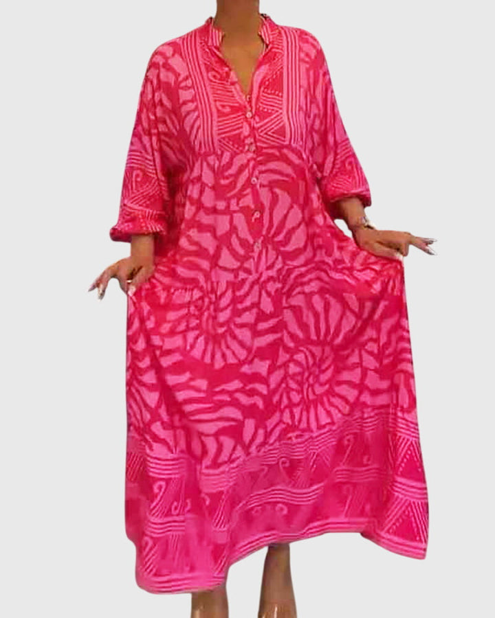 Valantomode | Chic Maxi Dress with Beautiful Print for Any Occasion