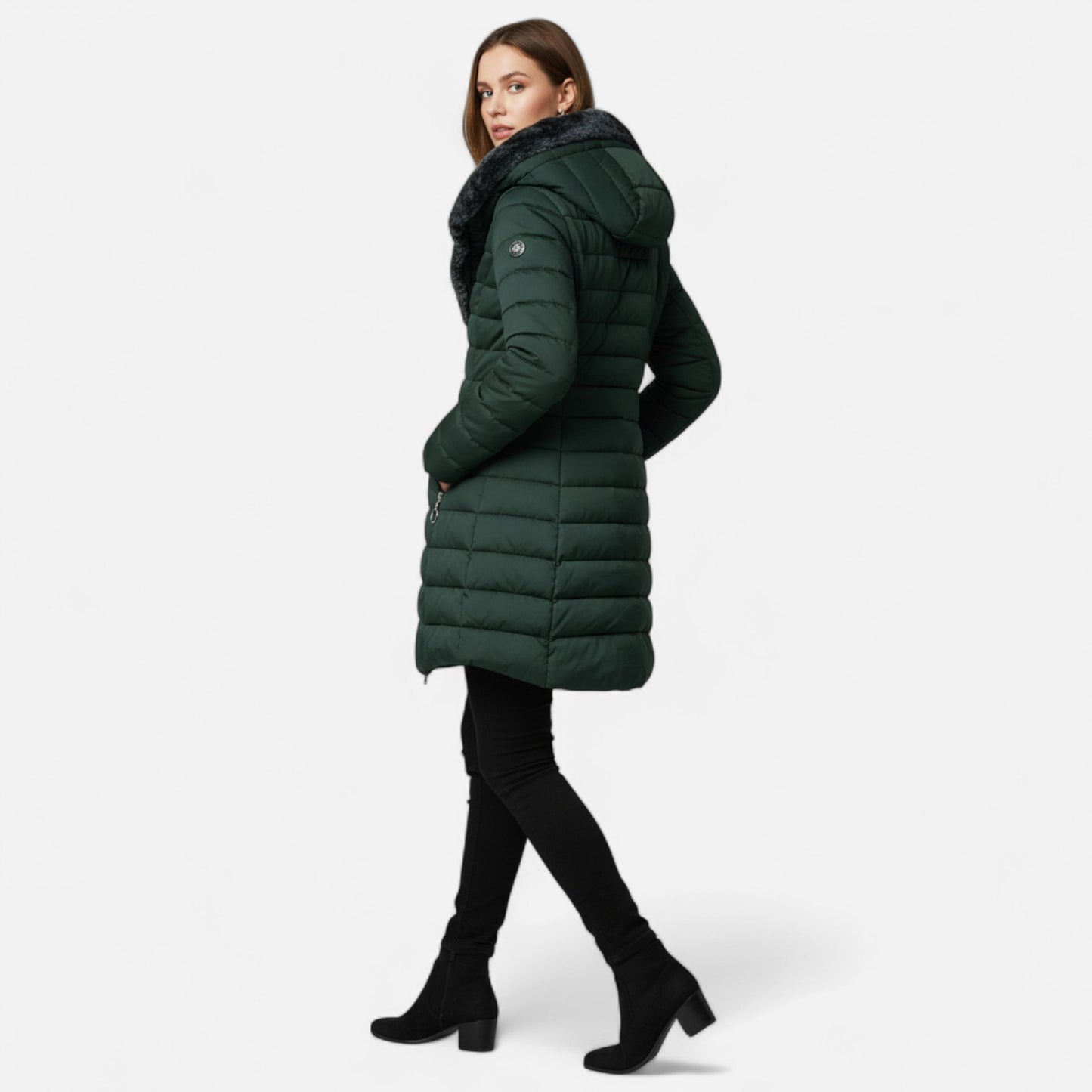 Valantomode | Women’s Winter Fleece Mid-Length Coat