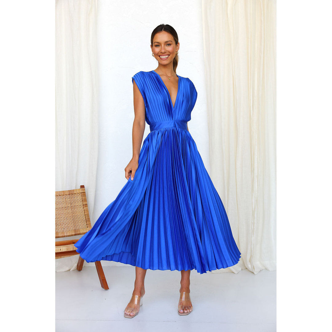 Valantomode | Elegant Pleated Skirt Dress for Effortless Style