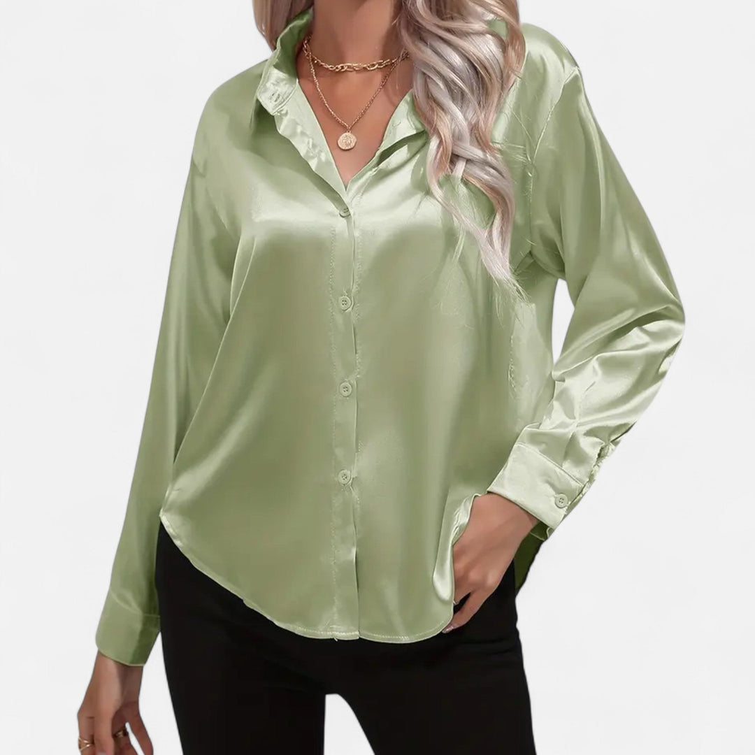 Valantomode | Women’s Premium Satin Blouse – Satin Sovereignty & Fluid Command