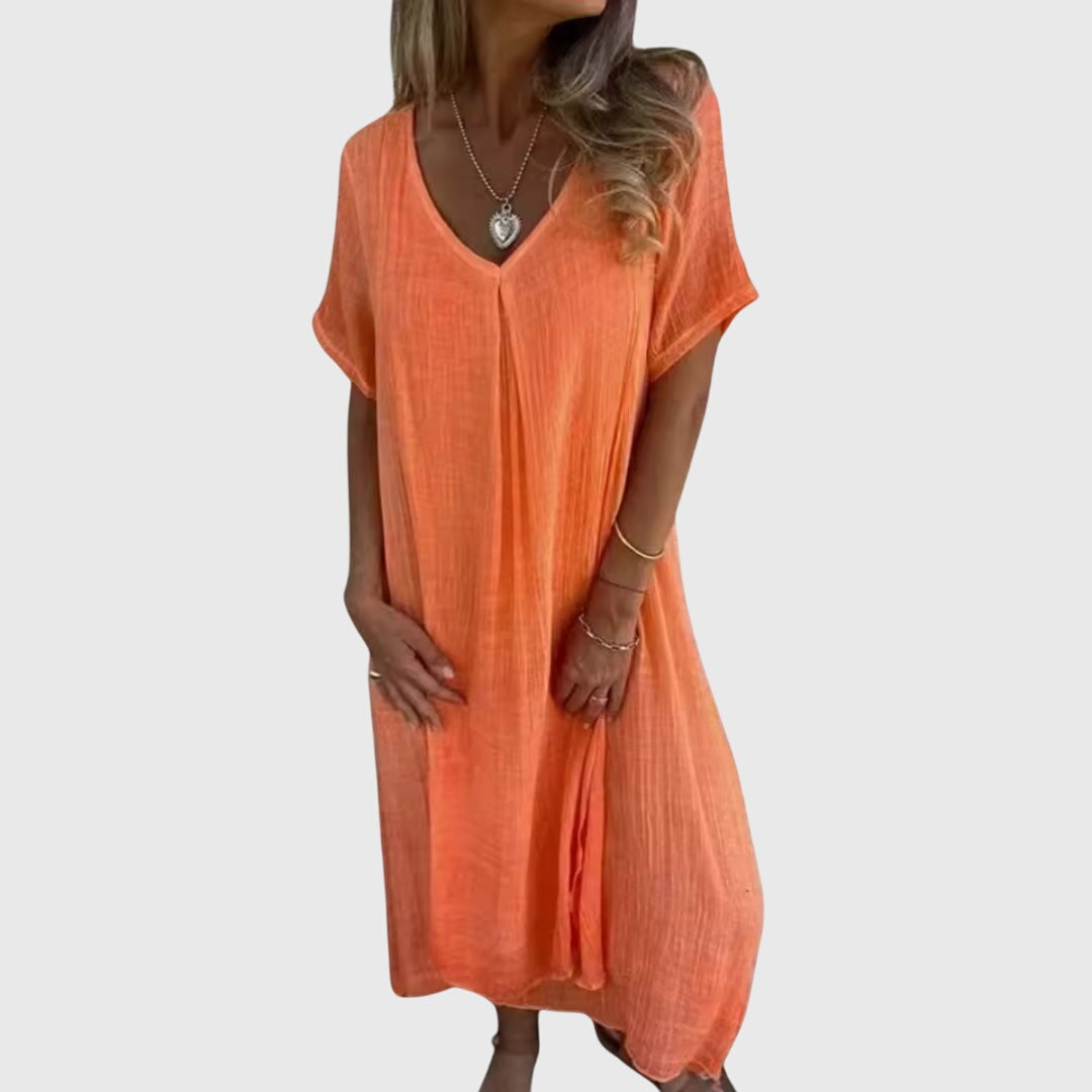 Valantomode | Stylish V-Neck Dress for Effortless Everyday Elegance